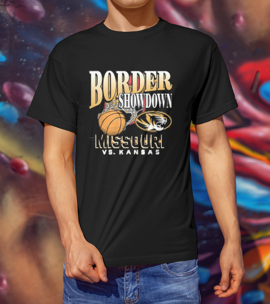 Border Showdown Missouri Tigers Vs Kansas Basketball 2025 T-Shirt