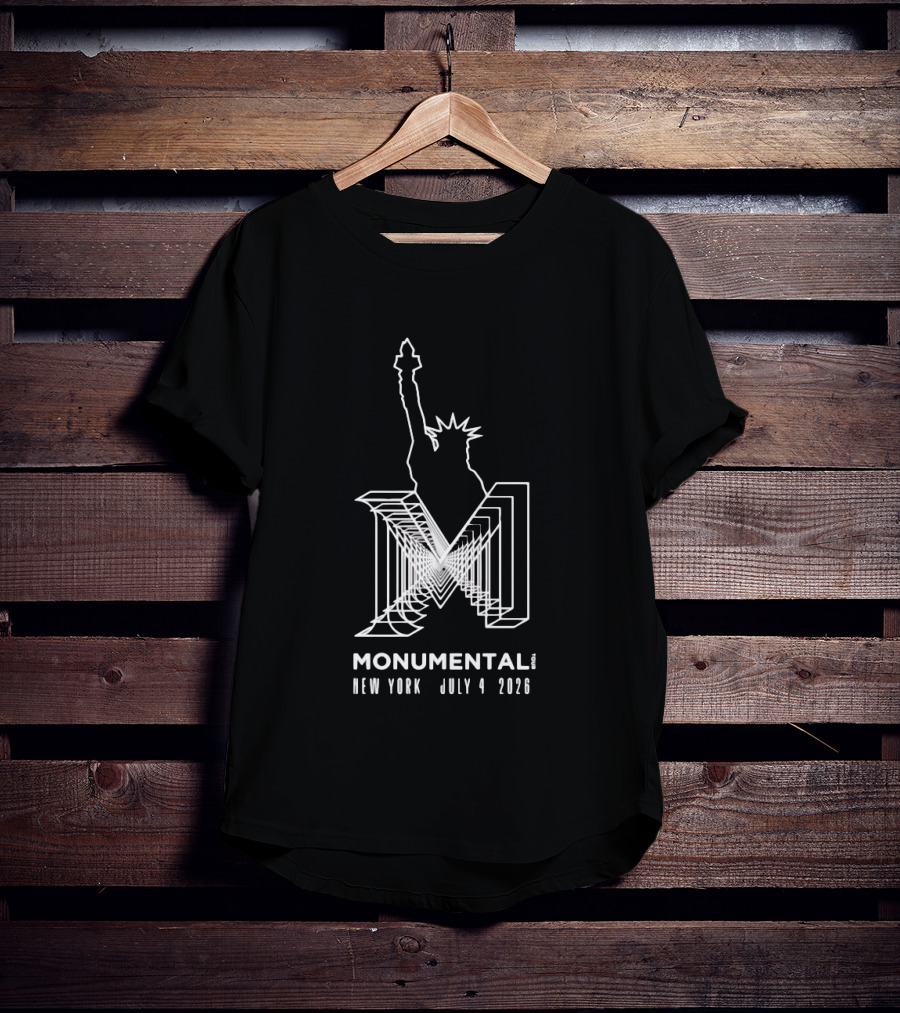 Monumental Tour New York July 4 2026 Live Music Event Statue Of Liberty T-Shirt
