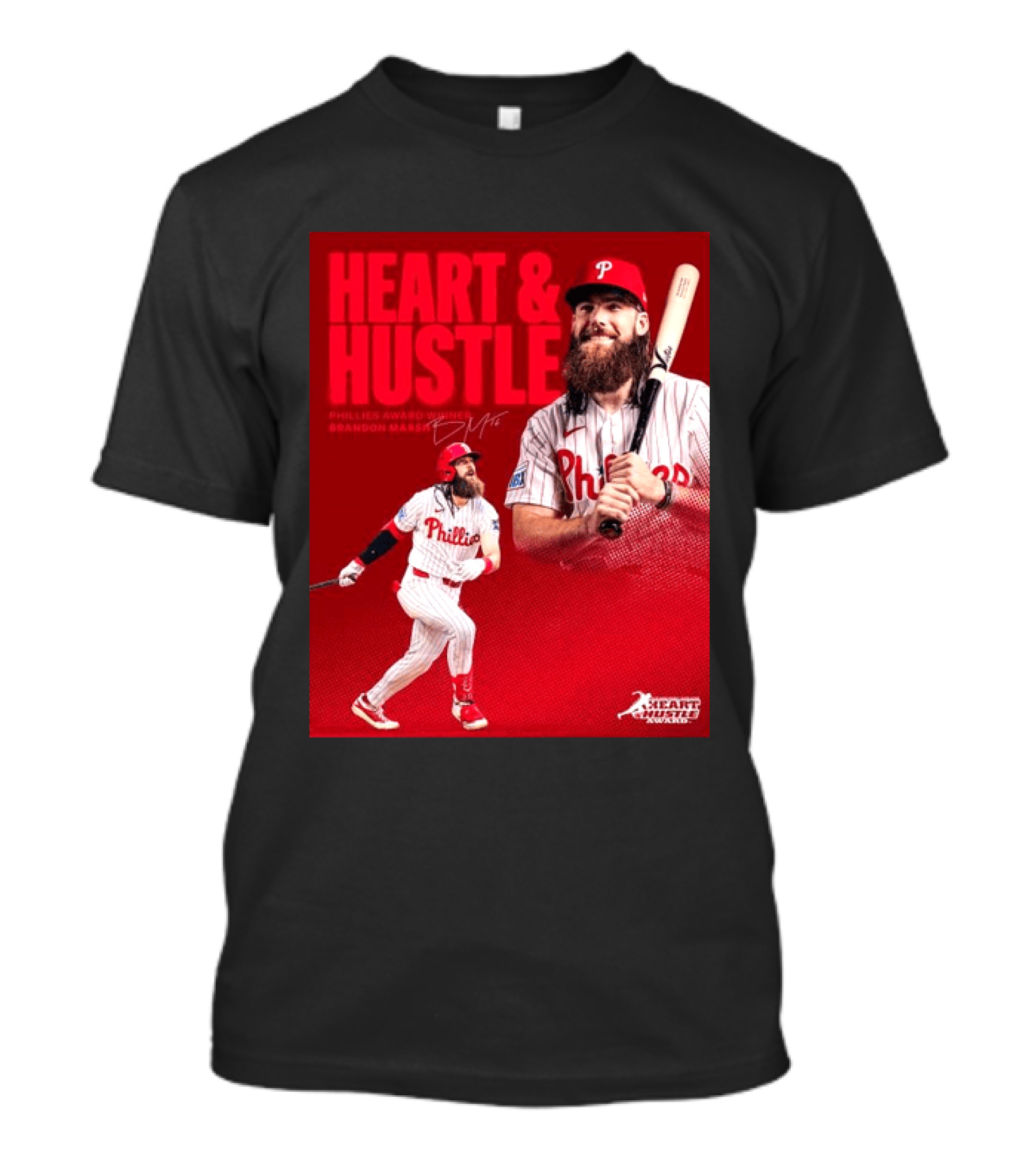 Philadelphia Phillies Heart & Hustle Award Winner Brandon Marsh T-Shirt
