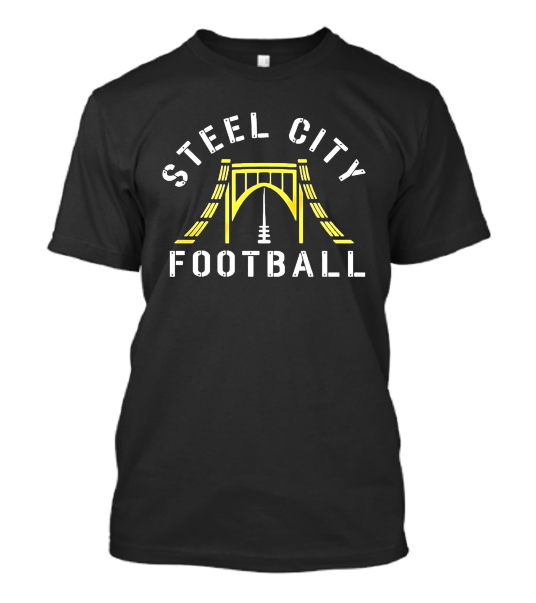 Pittsburgh Steelers Steel City Football Bridge Steel City Football T-Shirt