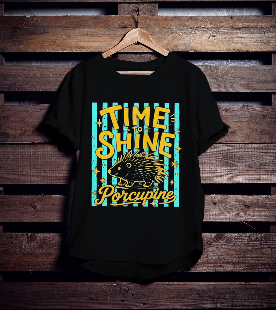 Time To Shine Porcupine Bright Animal Nature T-Shirt