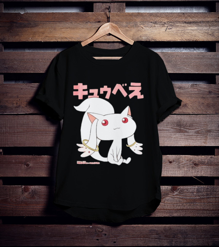 Puella Magi Madoka Magica Kyubey Anime Character Red Eyes T-Shirt