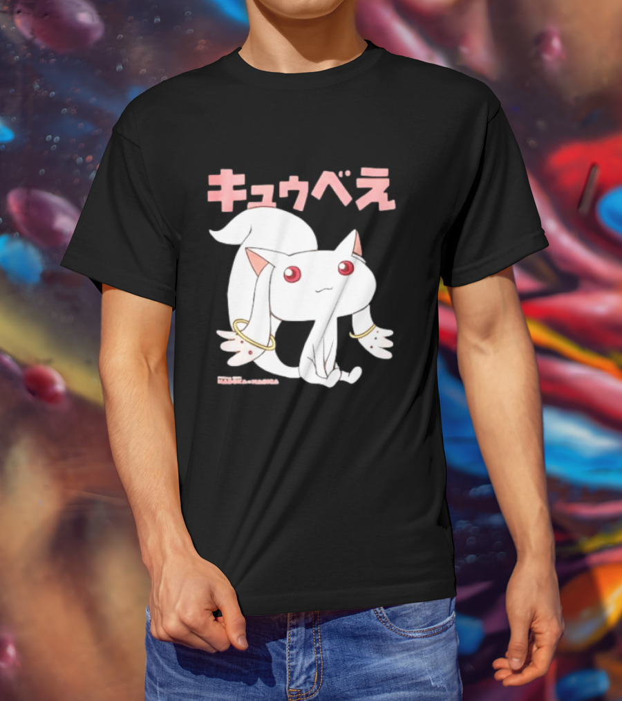 Puella Magi Madoka Magica Kyubey Anime Character Red Eyes T-Shirt
