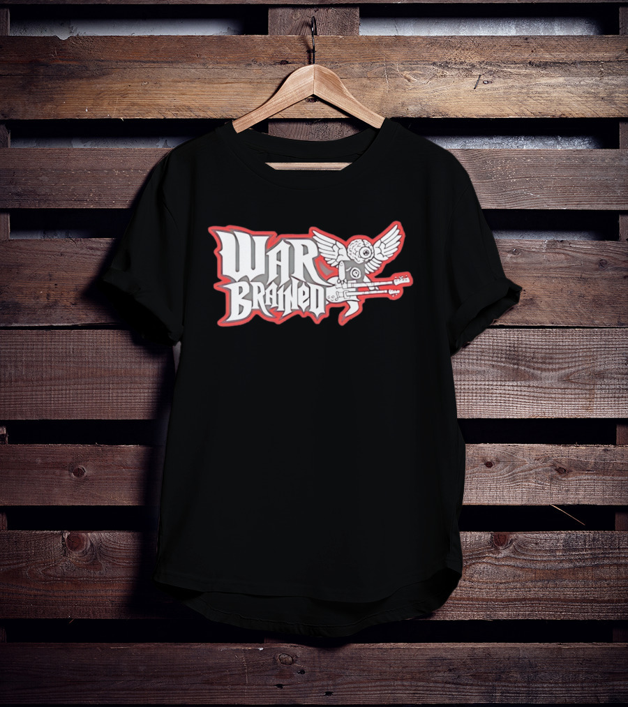 Quannic War Brained Alternative Rock Indie Music Winged Guitar Brain T-Shirt