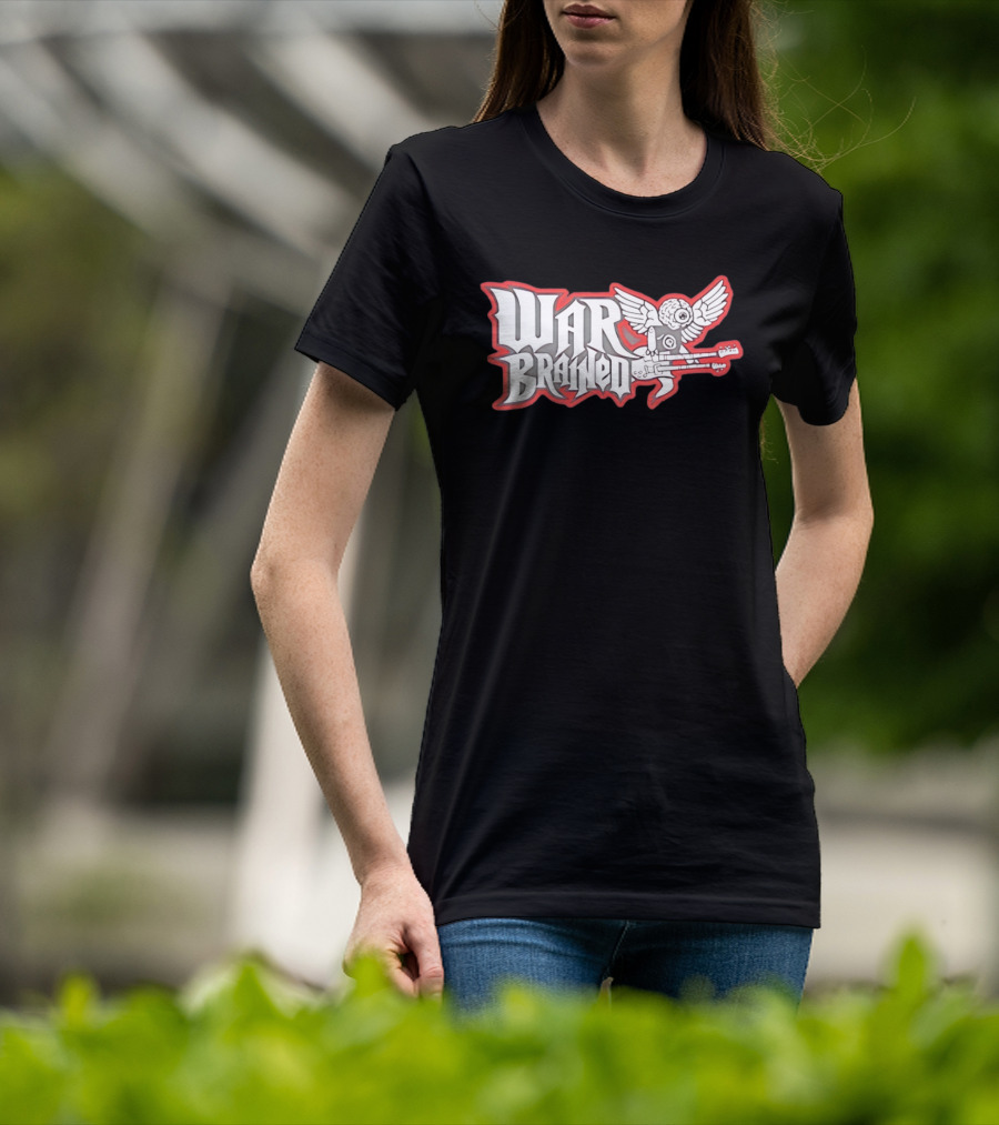 Quannic War Brained Alternative Rock Indie Music Winged Guitar Brain T-Shirt