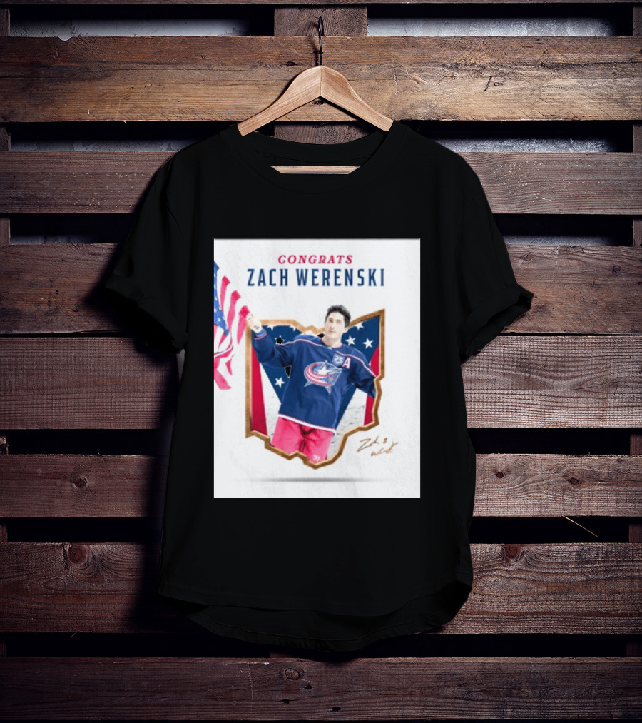 Congrats Zach Werenski USA Columbus Blue Jackets Hockey Celebration T-Shirt