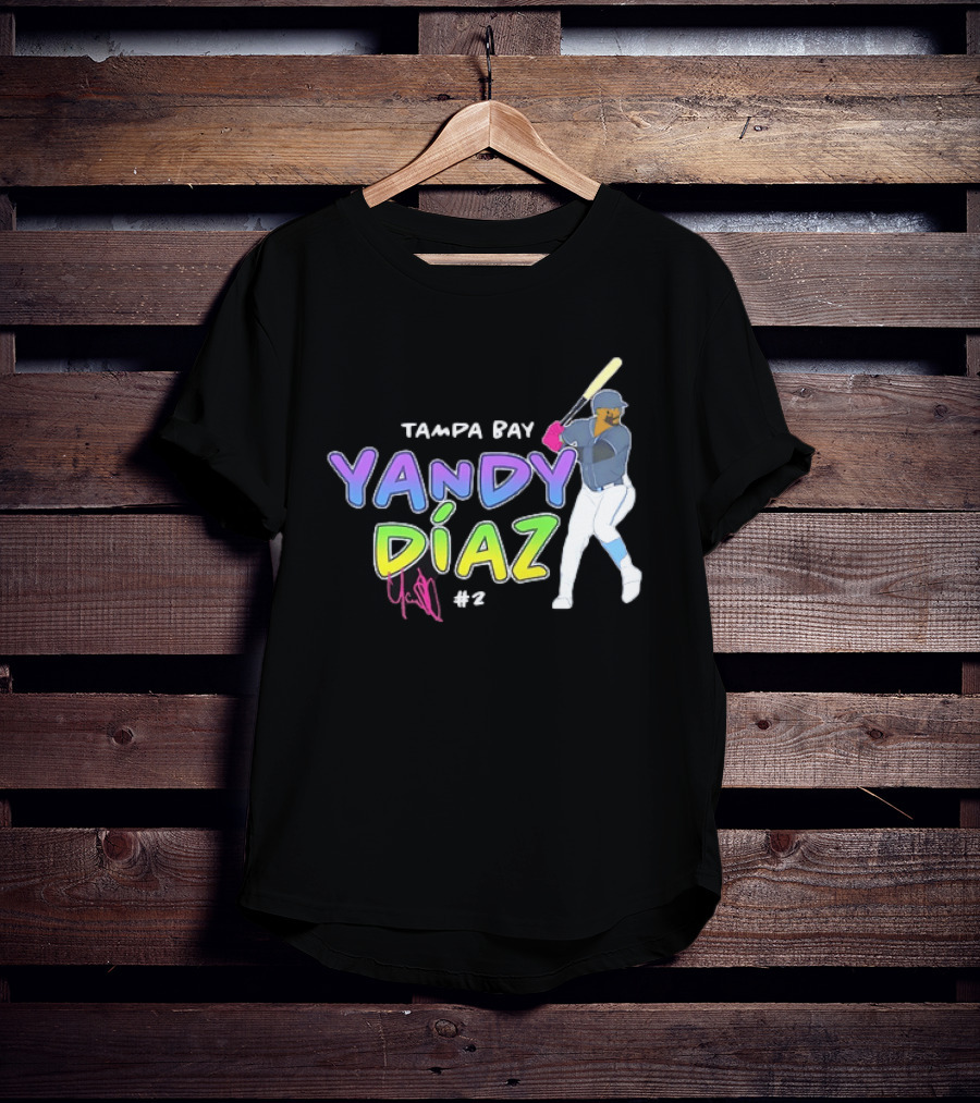 Tampa Bay Yandy Díaz #2 Baseball Player T-Shirt