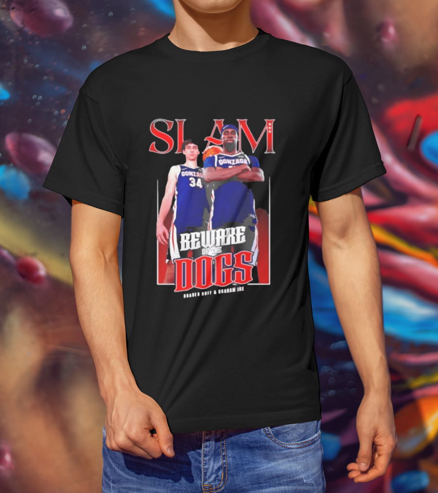 Slam Gonzaga Basketball Beware Of The Dogs Braden Huff Graham Ike T-Shirt