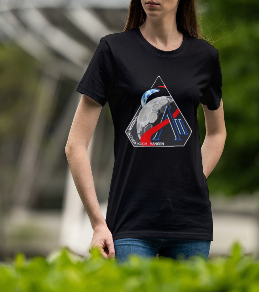 NASA Artemis 2 Mission Wiseman Glover Koch Hansen Moon Earth T-Shirt