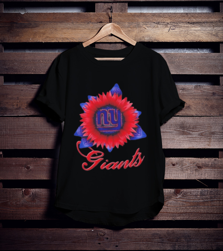 New York Giants Football Sunflower NY Giants T-Shirt