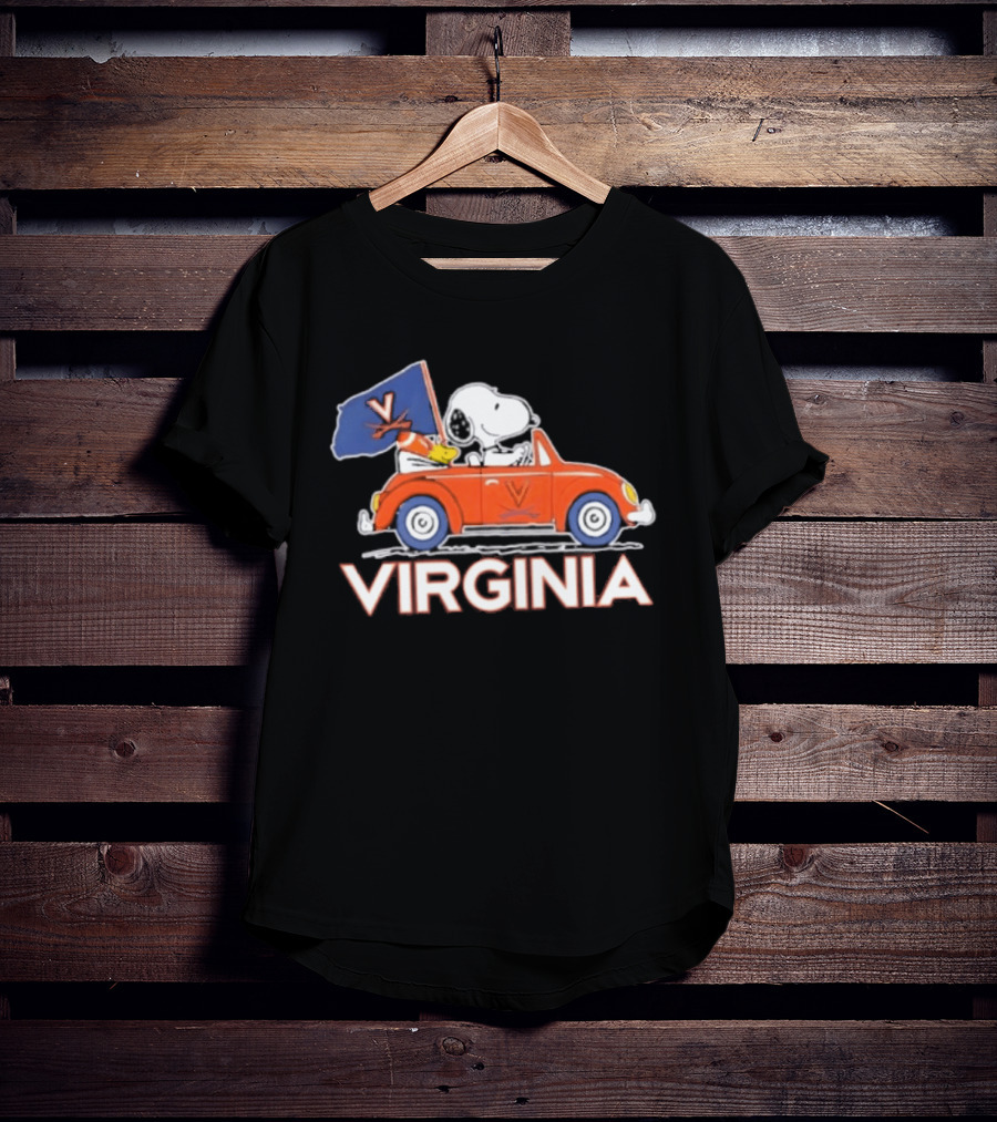 Snoopy Driving Car Virginia Cavaliers Football Fan Spirit T-Shirt