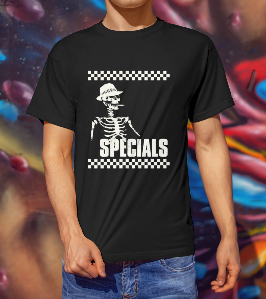 The Specials Skeleton Ska Band 2 Tone Distressed T-Shirt