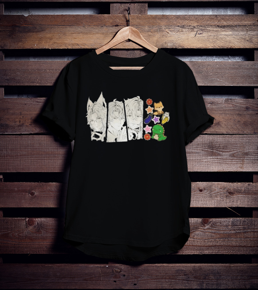 Vox Akuma Mysta Rias Ike Eveland Nijisanji EN Luxiem Vtuber Characters Cute Animal Stickers And Star Designs T-Shirt