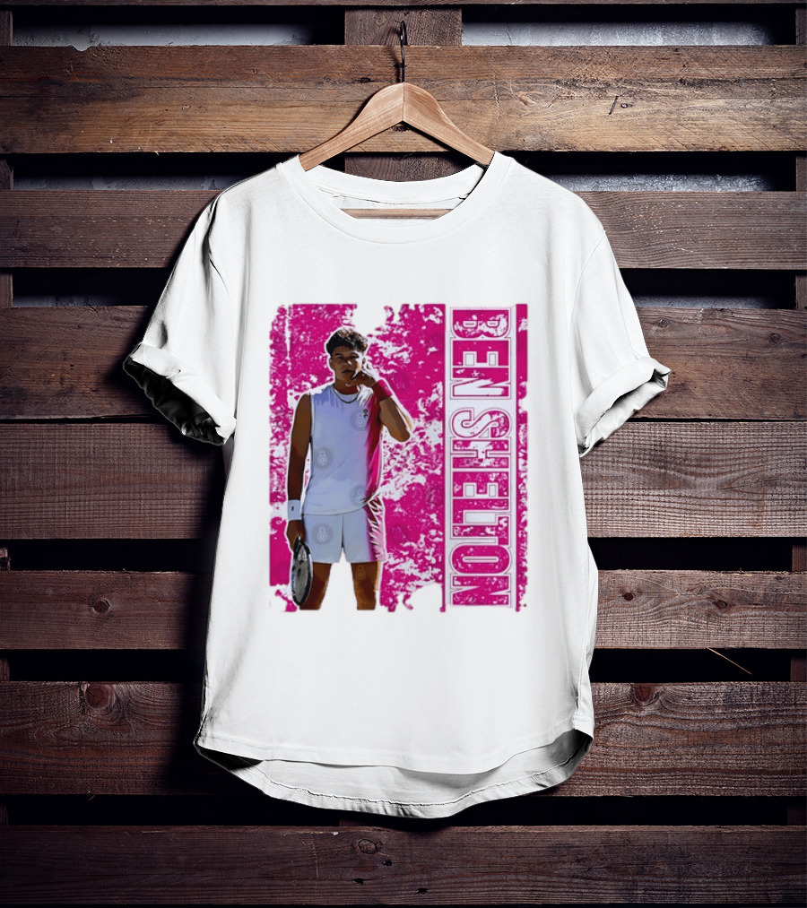 Ben Shelton Tennis Star Distressed Pink T-Shirt