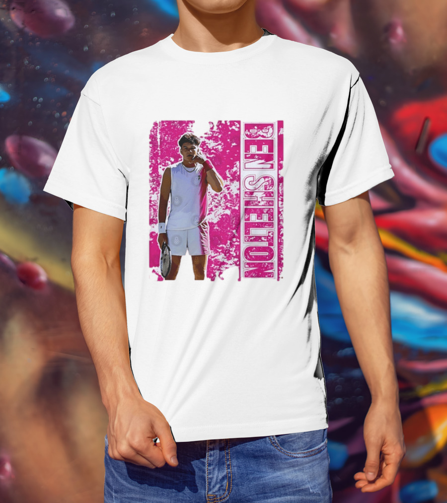 Ben Shelton Tennis Star Distressed Pink T-Shirt