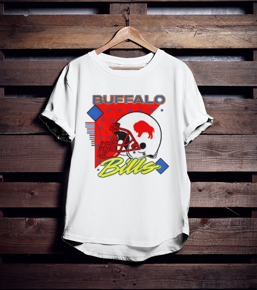 Buffalo Bills Football Helmet Retro 90s T-Shirt