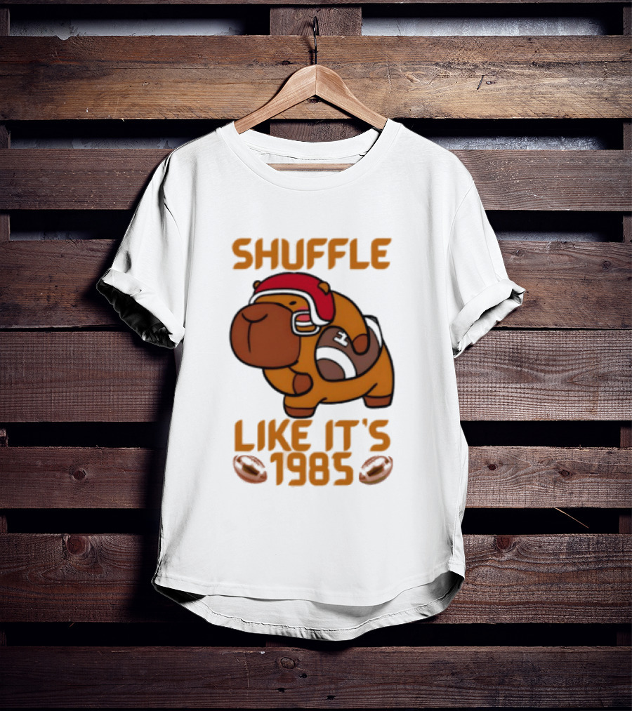 Shuffle Like It's 1985 Capybara With Headphones T-Shirt