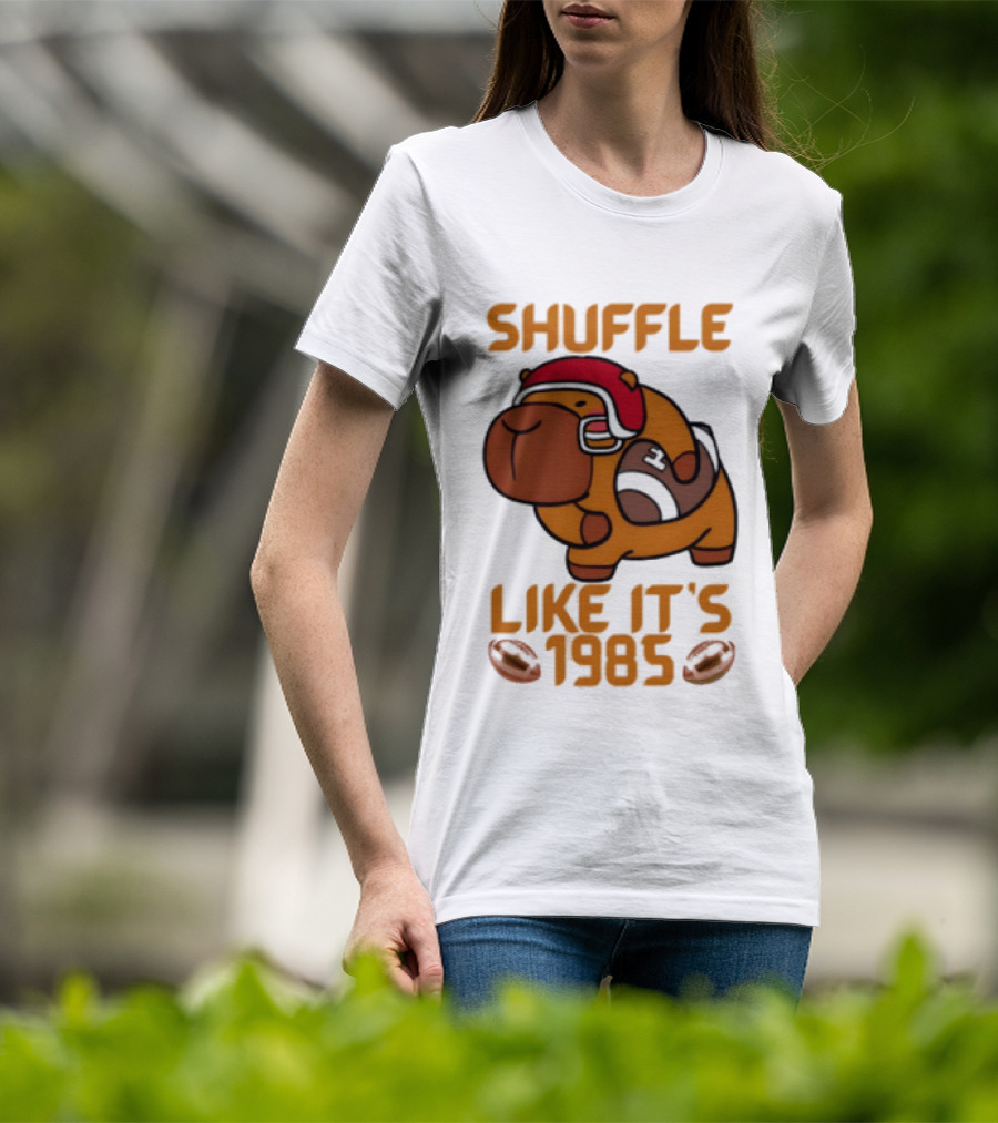 Shuffle Like It's 1985 Capybara With Headphones T-Shirt