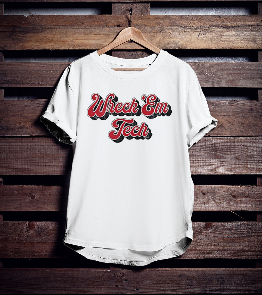 Wreck Em Tech Classic Texas Tech 70s Script T-Shirt