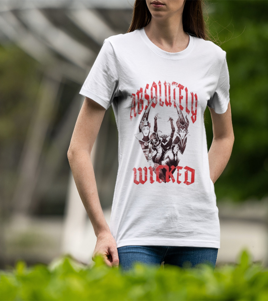 Disney Villains Absolutely Wicked Distressed Iconic Characters T-Shirt