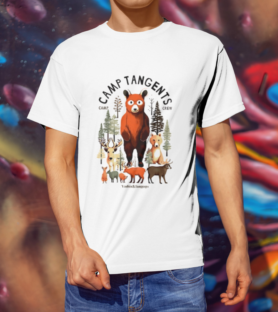 Camp Tangents Bear Crew Wildlife Forest Animals T-Shirt