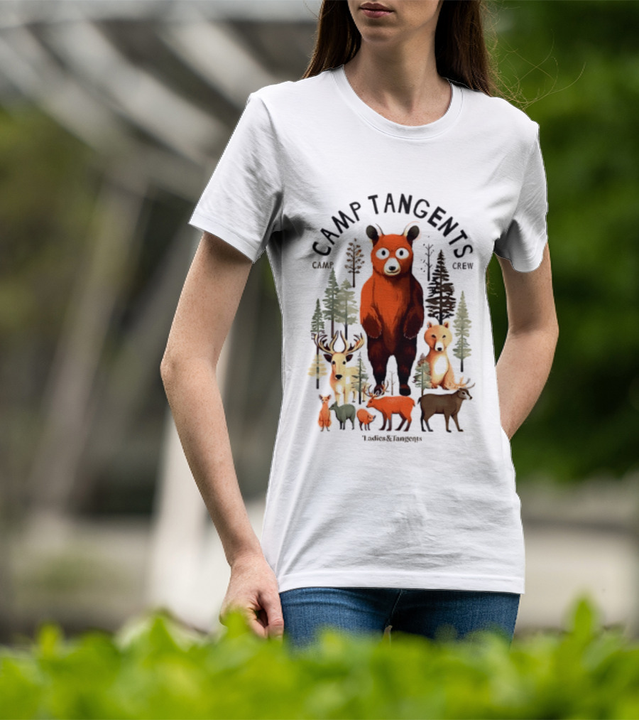 Camp Tangents Bear Crew Wildlife Forest Animals T-Shirt