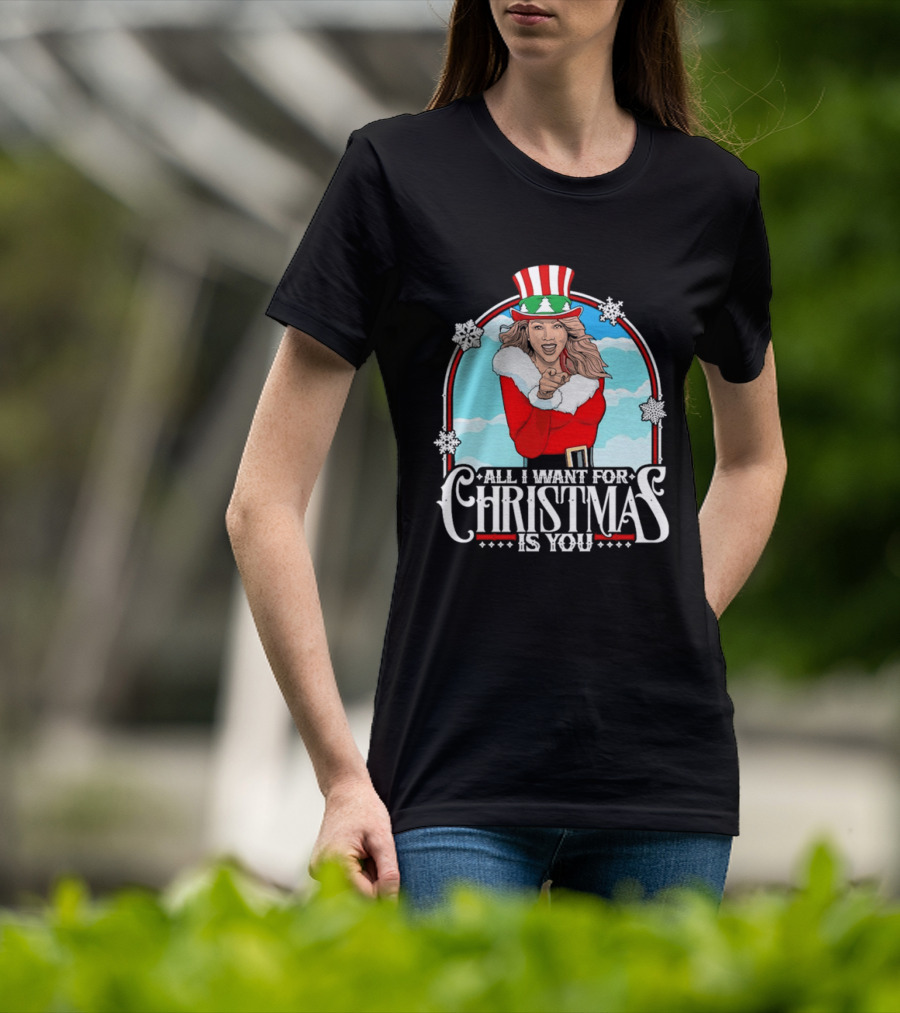 All I Want For Christmas Is You Mariah Carey Santa Christmas Music Holiday T-Shirt