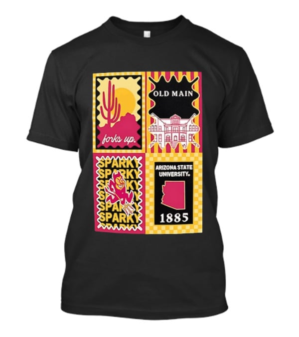 Arizona State University Forks Up Sparky Old Main 1885 T-Shirt