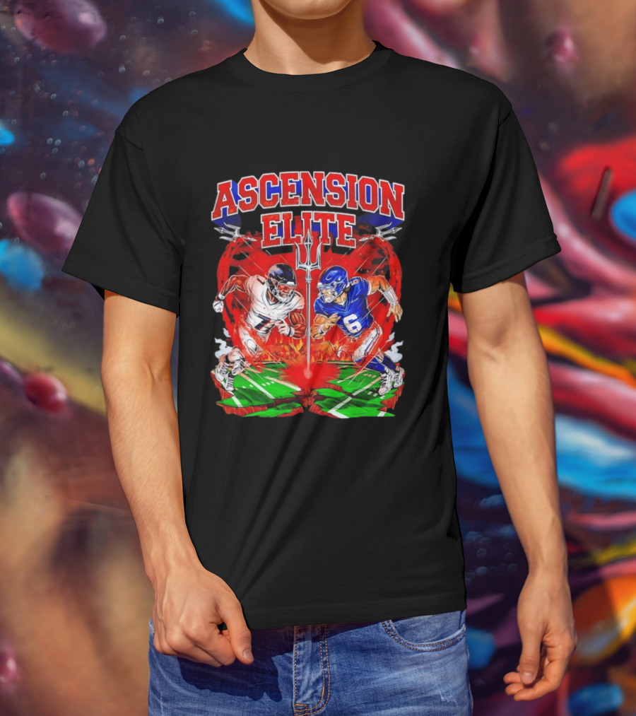 Ascension Elite Football Players Trident Fire Field Face Off T-Shirt