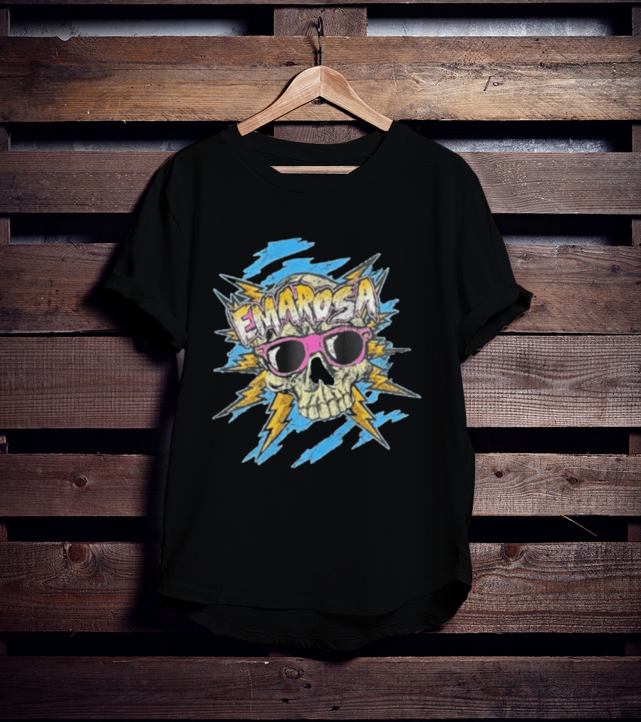Emarosa Skull With Sunglasses And Lightning Burst T-Shirt