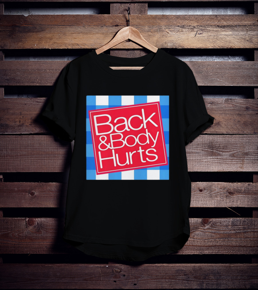 Back And Body Hurts Blue Gingham Square Red T-Shirt