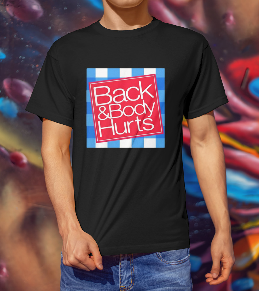 Back And Body Hurts Blue Gingham Square Red T-Shirt
