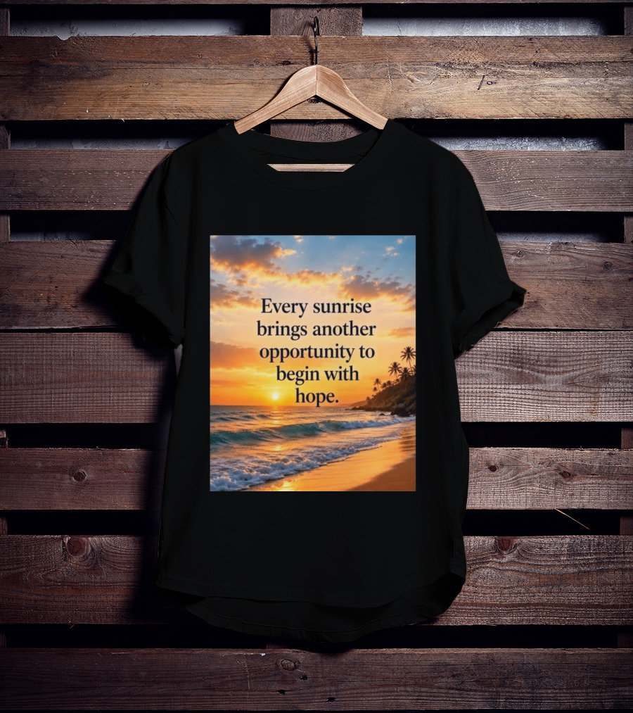 Every Sunrise Brings Another Opportunity To Begin With Hope Scenic Beach View T-Shirt