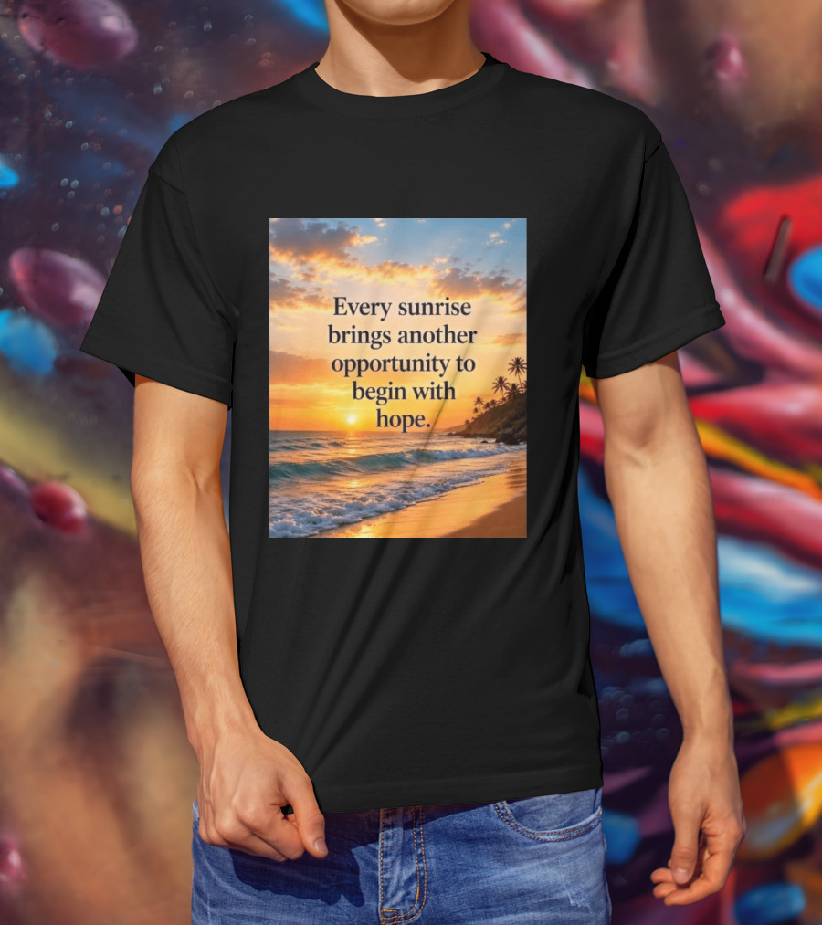 Every Sunrise Brings Another Opportunity To Begin With Hope Scenic Beach View T-Shirt