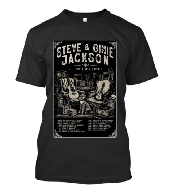 Steve & Ginie Jackson Euro Tour 2026 Collectible Concert August To October Tour Dates T-Shirt