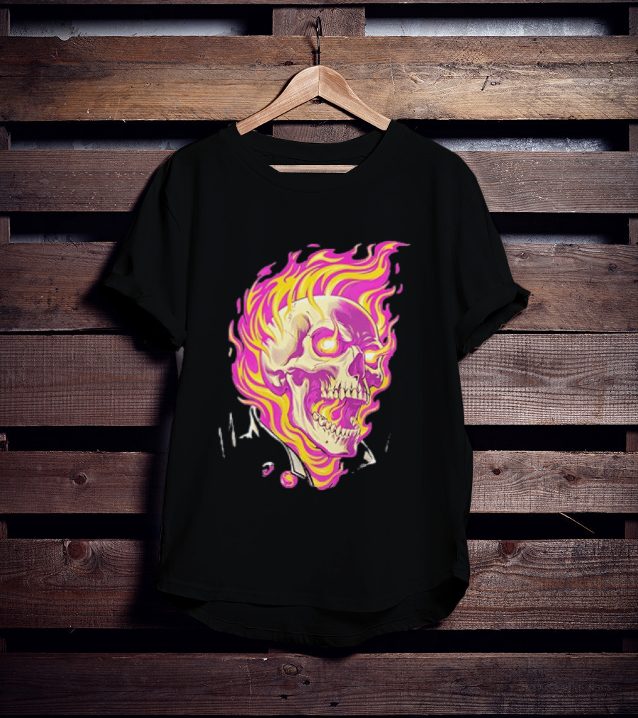 Ghost Rider Flaming Skull Marvel Fire Blaze T-Shirt