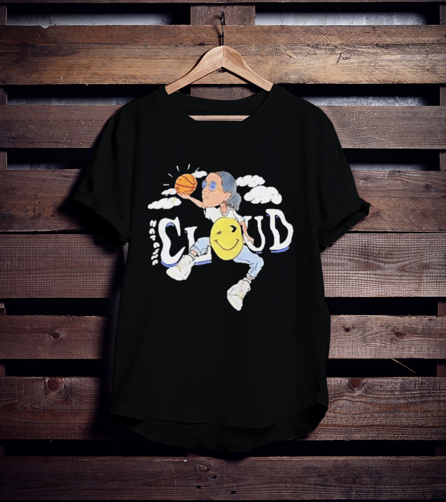 Natasha Cloud Caricature Serene Basketball Smile Clouds T-Shirt