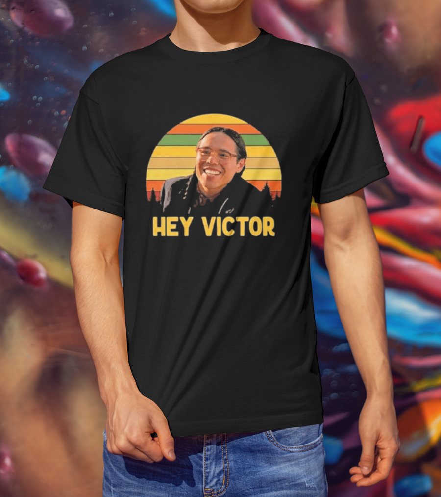 Hey Victor Thomas Builds The Fire Smoke Signals Retro Rainbow T-Shirt