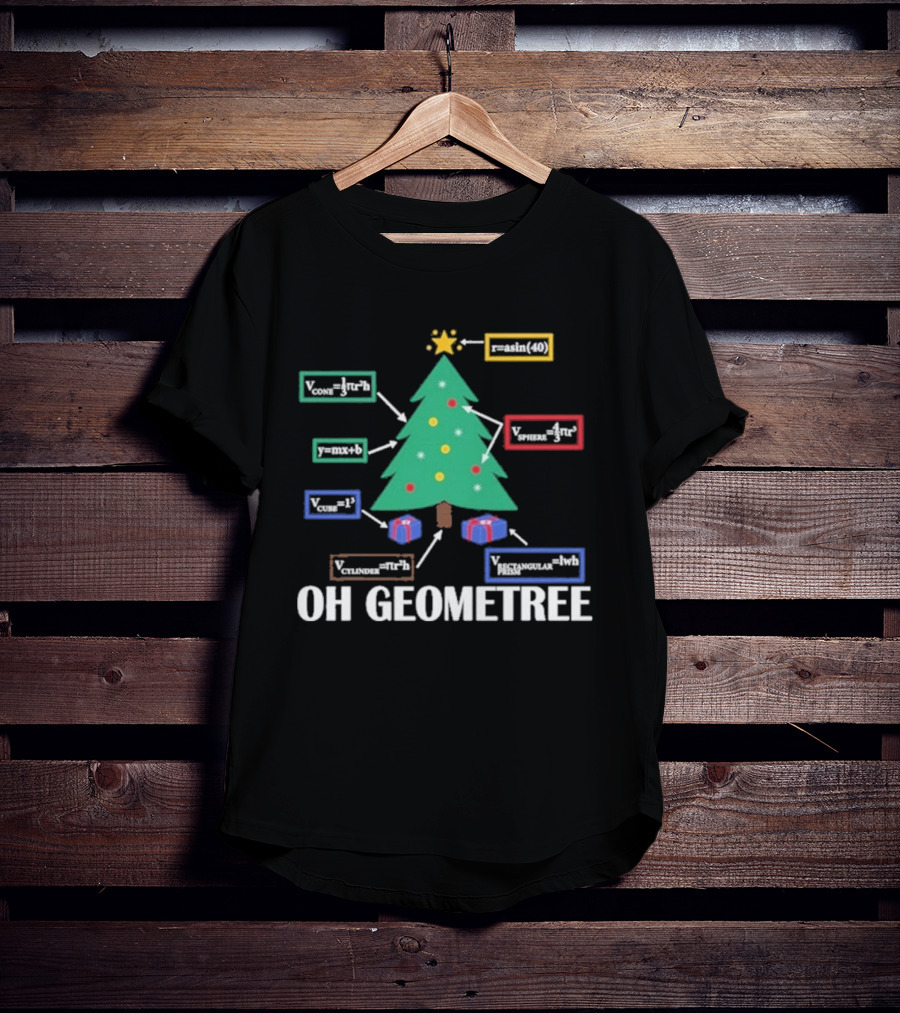 Oh Geometree Christmas Math Teacher Holiday Humor Educational T-Shirt