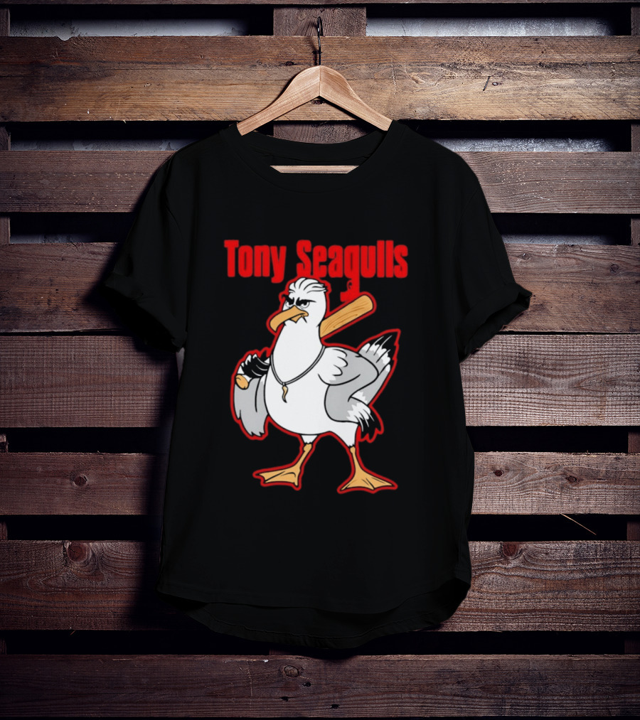 Tony Seagulls Mobster Bird Seagull Mafia T-Shirt