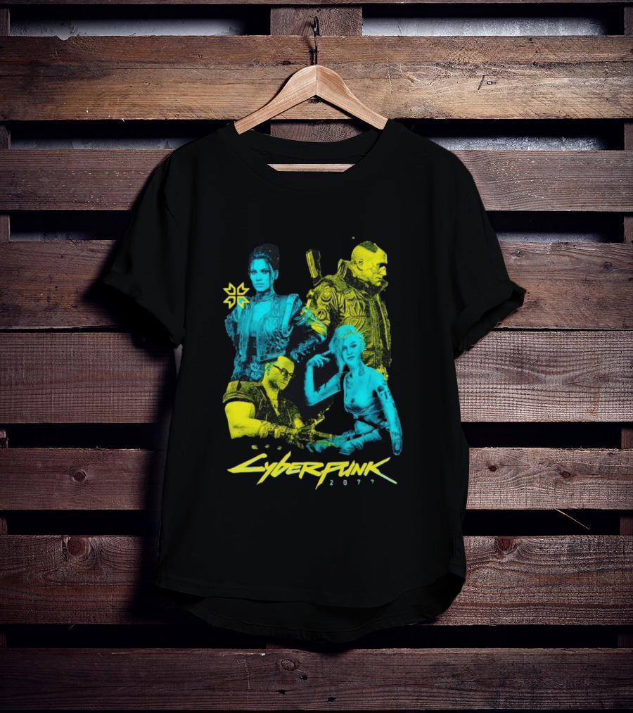 Cyberpunk 2077 Characters And Logo Video Game Merchandise T-Shirt