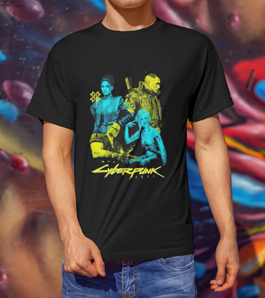 Cyberpunk 2077 Characters And Logo Video Game Merchandise T-Shirt