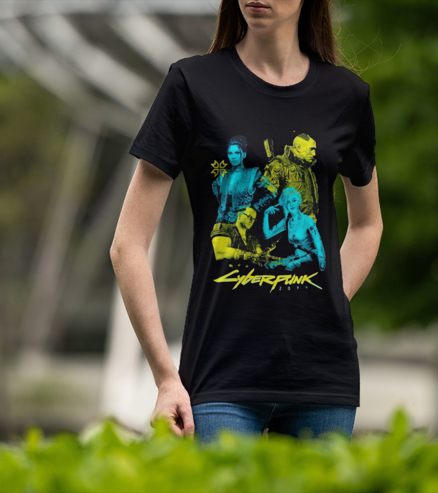 Cyberpunk 2077 Characters And Logo Video Game Merchandise T-Shirt