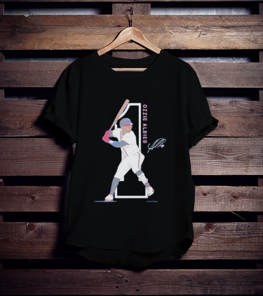 Ozzie Albies Atlanta Braves MLB Baseball Player Signature Edition T-Shirt