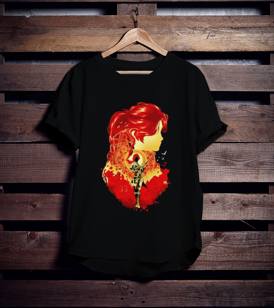 Paintress Expeditioner Red Haired Warrior Emblem 33 Discovery T-Shirt