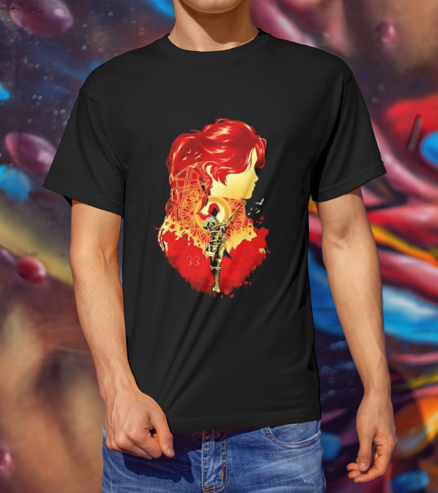 Paintress Expeditioner Red Haired Warrior Emblem 33 Discovery T-Shirt