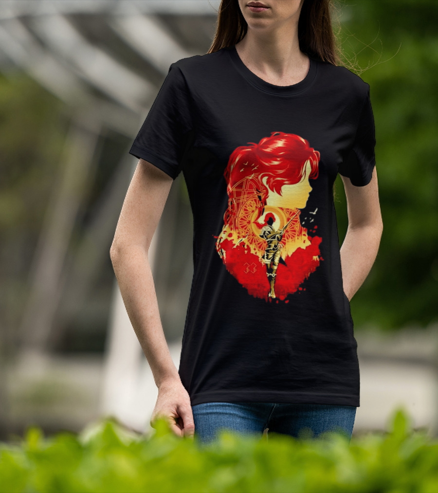 Paintress Expeditioner Red Haired Warrior Emblem 33 Discovery T-Shirt