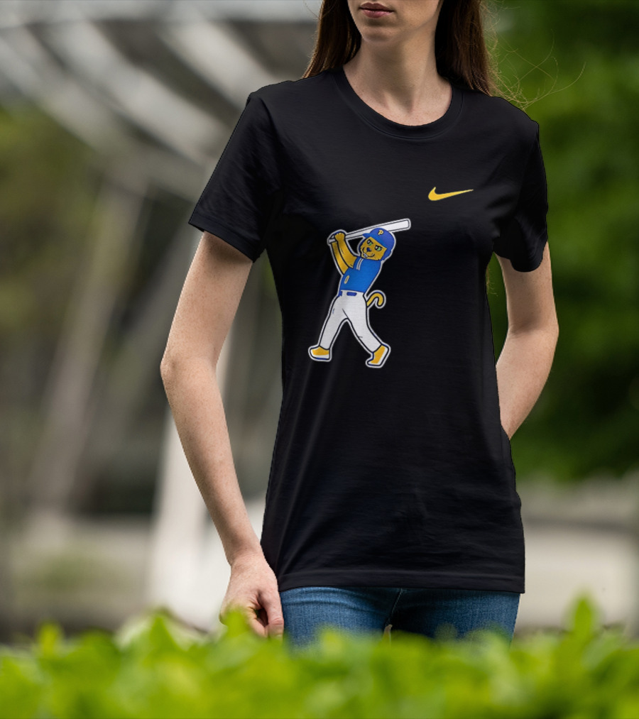 Pittsburgh Panthers Baseball Cartoon Mascot Batter Nike Sportswear T-Shirt