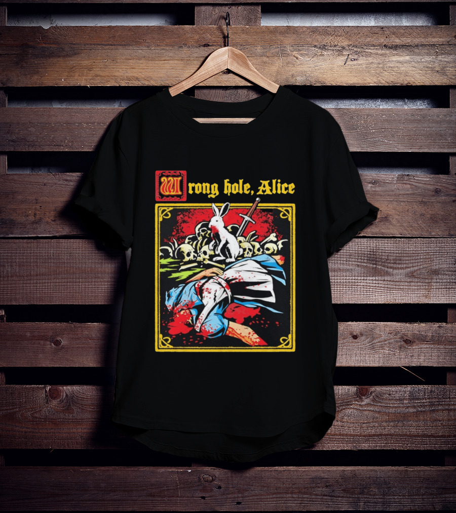 Wrong Hole Alice Killer Rabbit Dark Fantasy T-Shirt