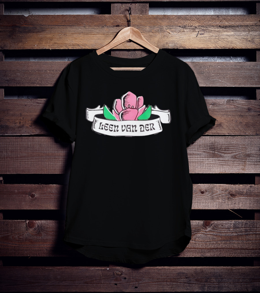 Leen Van Der Pink Flower Banner T-Shirt